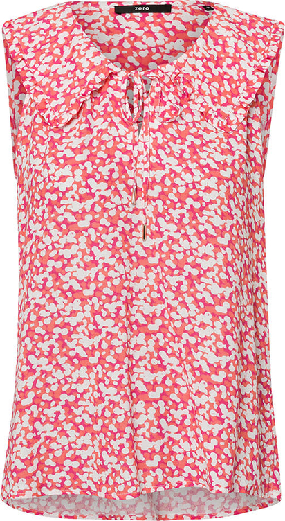 Różowa bluzka Zero z okrągłym dekoltem z bawełny w stylu casual