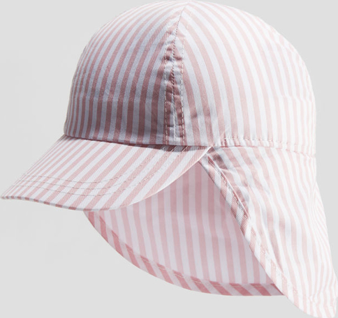 Różowa czapka H & M w paseczki