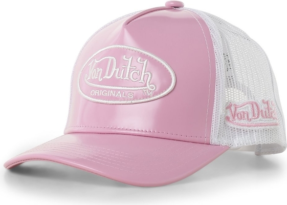 Różowa czapka Von Dutch z nadrukiem