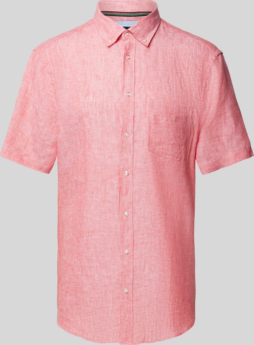 Różowa koszula Christian Berg w stylu casual z krótkim rękawem