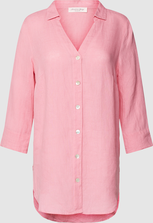 Różowa koszula Christian Berg Woman z lnu