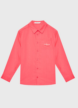 Różowa koszula dziecięca Calvin Klein z jeansu