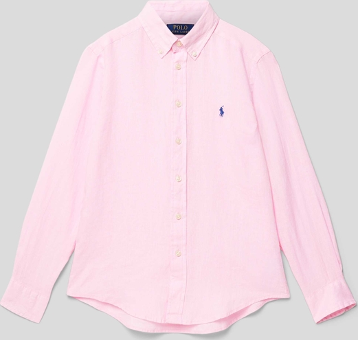 Różowa koszula dziecięca POLO RALPH LAUREN z lnu
