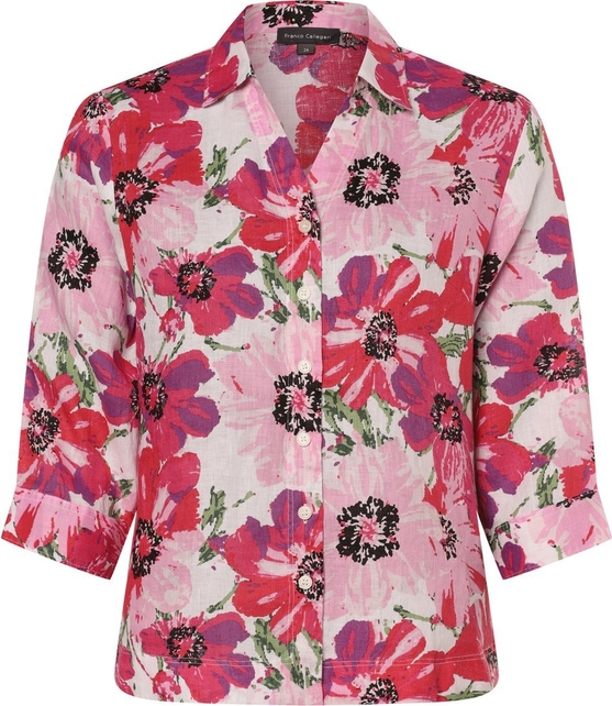 Różowa koszula Franco Callegari z lnu w stylu casual