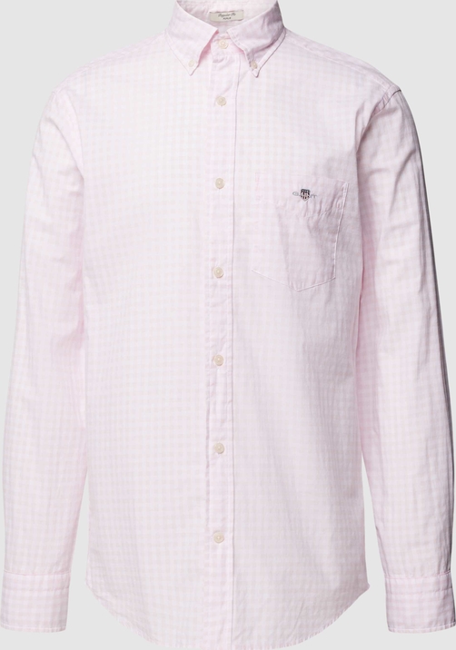 Różowa koszula Gant z bawełny w stylu casual z kołnierzykiem button down