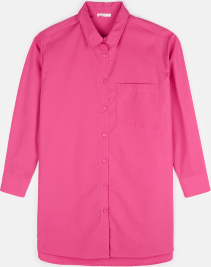 Różowa koszula Gate z bawełny w stylu casual z długim rękawem