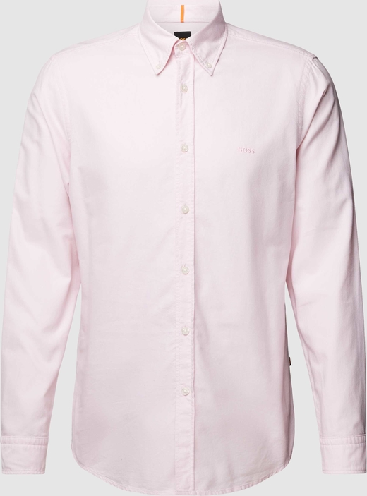 Różowa koszula Hugo Boss w stylu casual z długim rękawem