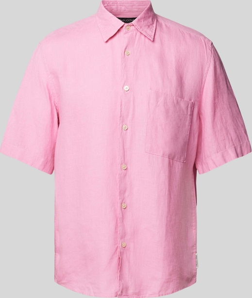 Różowa koszula Marc O'Polo z długim rękawem w stylu casual z klasycznym kołnierzykiem