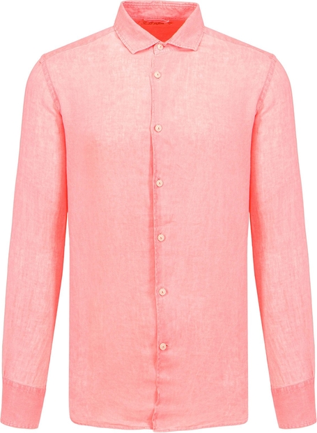 Różowa koszula Mc2 Saint Barth z klasycznym kołnierzykiem w stylu casual