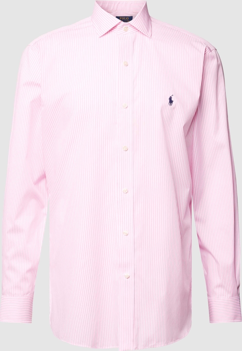 Różowa koszula POLO RALPH LAUREN z bawełny z długim rękawem w stylu casual