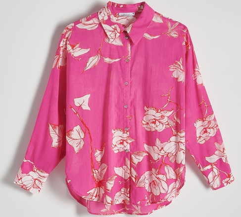 Różowa koszula Reserved w stylu casual