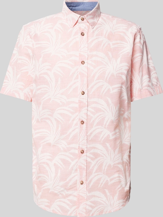 Różowa koszula Tom Tailor z krótkim rękawem z bawełny
