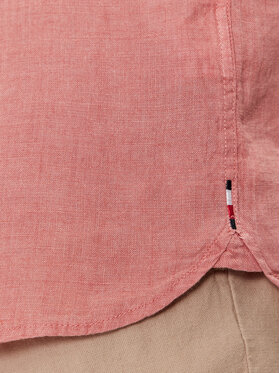 Różowa koszula Tommy Hilfiger w stylu casual z krótkim rękawem z klasycznym kołnierzykiem