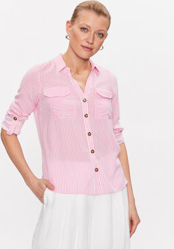 Różowa koszula Vero Moda w stylu casual