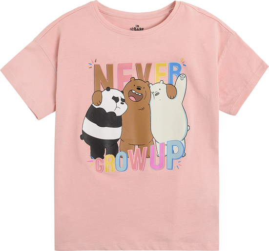 Różowa koszulka dziecięca Cool Club z bawełny z krótkim rękawem