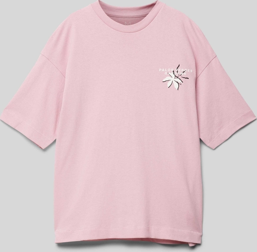 Różowa koszulka dziecięca Jack & Jones dla chłopców z bawełny