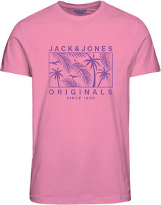 Różowa koszulka dziecięca Jack&jones Junior dla chłopców