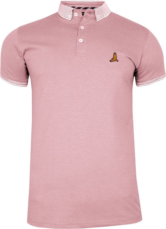 Różowa koszulka polo Brave Soul w stylu casual z krótkim rękawem