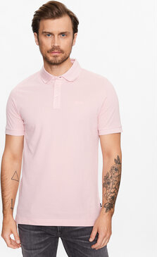 Różowa koszulka polo Joop! z krótkim rękawem w stylu casual