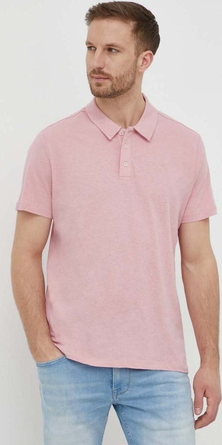 Różowa koszulka polo Pepe Jeans w stylu casual