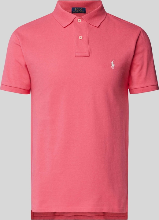 Różowa koszulka polo POLO RALPH LAUREN z bawełny z krótkim rękawem