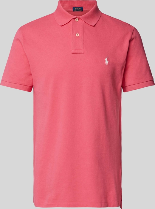 Różowa koszulka polo POLO RALPH LAUREN z bawełny z krótkim rękawem