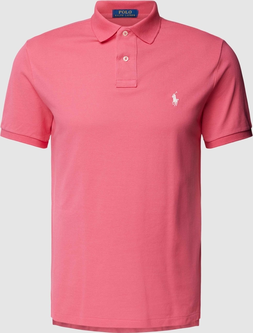 Różowa koszulka polo POLO RALPH LAUREN z krótkim rękawem w stylu casual