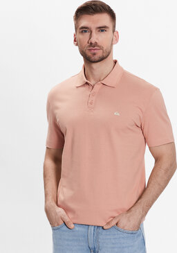 Różowa koszulka polo Quiksilver w stylu casual z krótkim rękawem