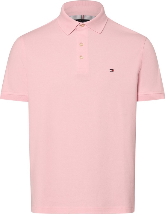 Różowa koszulka polo Tommy Hilfiger z krótkim rękawem