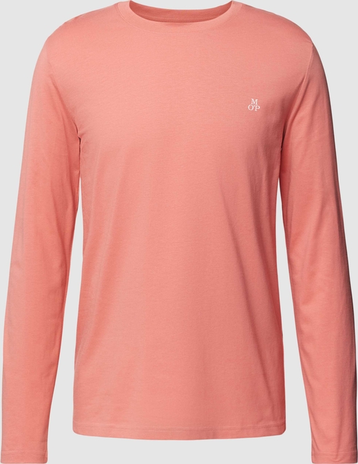 Różowa koszulka z długim rękawem Marc O'Polo w stylu casual z bawełny z długim rękawem