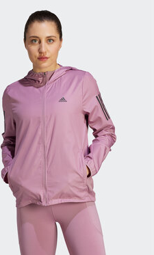 Różowa kurtka Adidas krótka w sportowym stylu bez kaptura