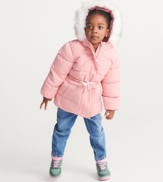 Różowa kurtka dziecięca Reserved dla dziewczynek z tkaniny