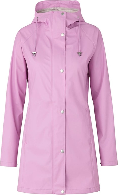 Różowa kurtka Ilse Jacobsen w stylu casual długa z kapturem