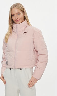 Różowa kurtka Kappa krótka w sportowym stylu bez kaptura