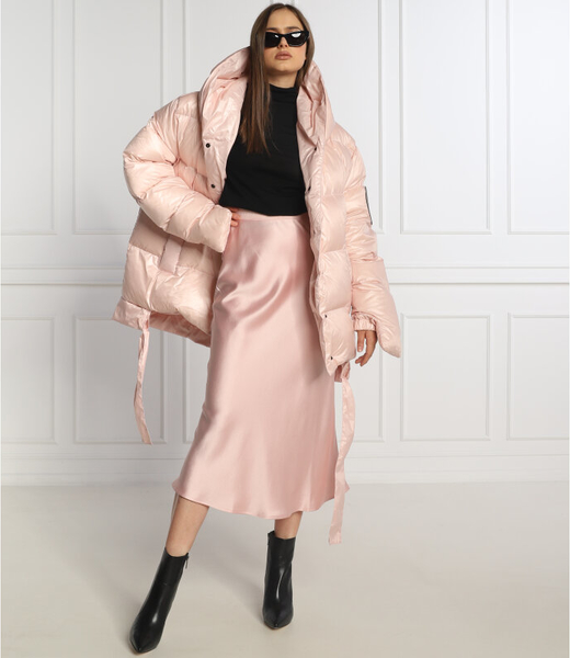 Różowa kurtka MMC w stylu casual długa