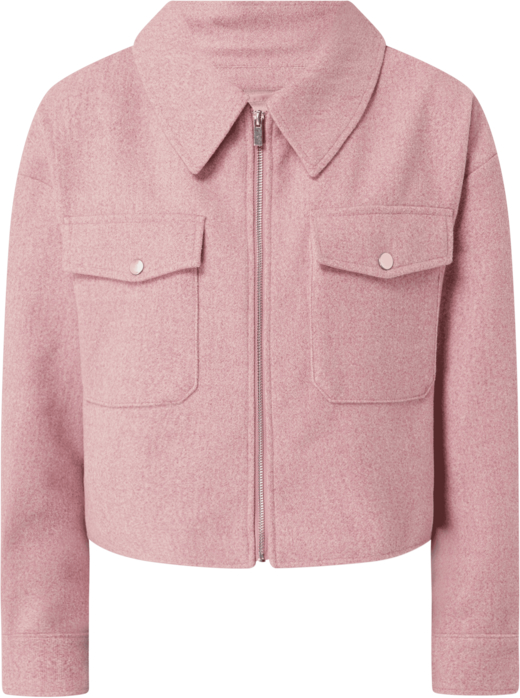 Różowa kurtka Only krótka bez kaptura w stylu casual