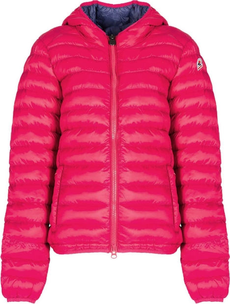 Różowa kurtka ubierzsie.com w stylu casual z kapturem krótka