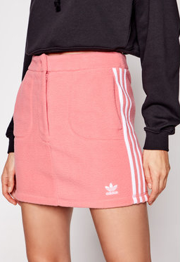 Różowa spódnica Adidas mini w sportowym stylu