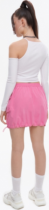 Różowa spódnica Cropp z tkaniny w stylu casual