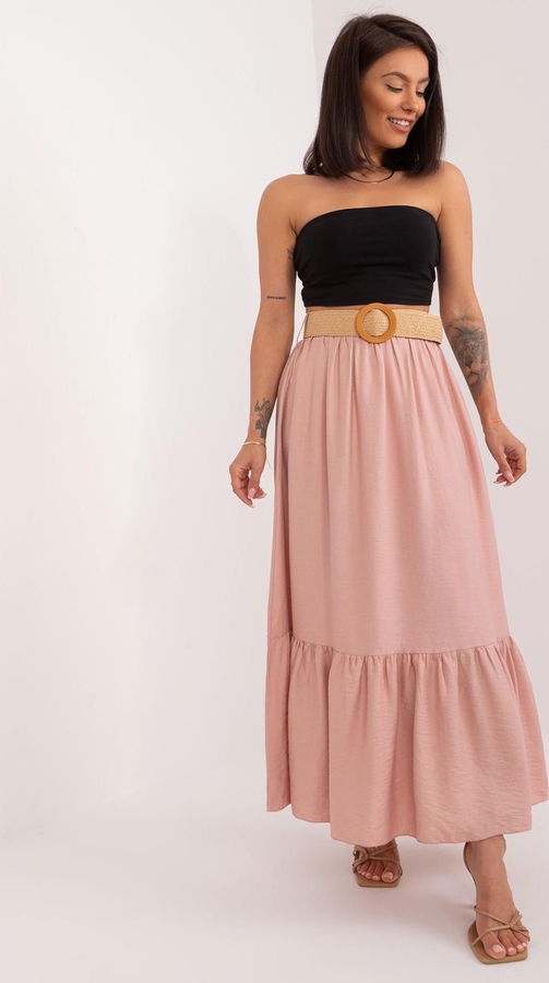 Różowa spódnica ITALY MODA maxi w stylu casual