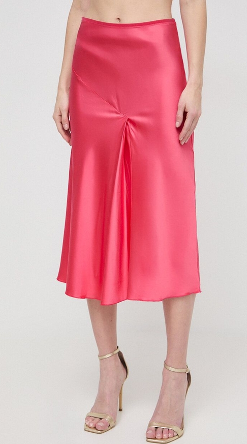 Różowa spódnica Patrizia Pepe z tkaniny midi