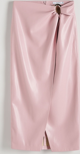 Różowa spódnica Reserved ze skóry