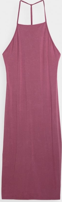 Różowa sukienka 4F maxi prosta