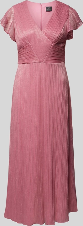 Różowa sukienka Adrianna Papell z krótkim rękawem