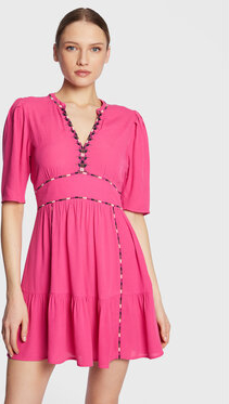 Różowa sukienka ba&sh z dekoltem w kształcie litery v mini w stylu casual