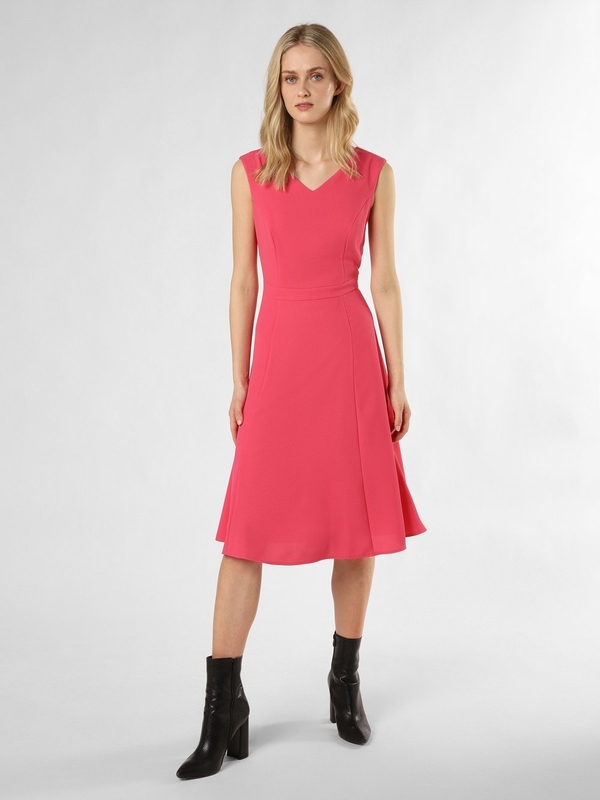 Różowa sukienka BETTY & CO bez rękawów z dekoltem w kształcie litery v midi