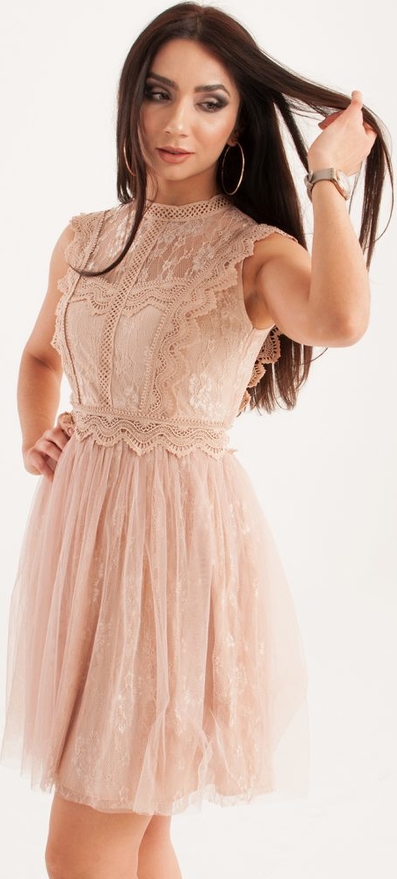 Różowa sukienka Butik Ecru bez rękawów mini