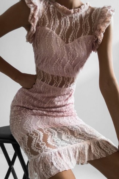 Różowa sukienka chantel.pl mini w stylu casual
