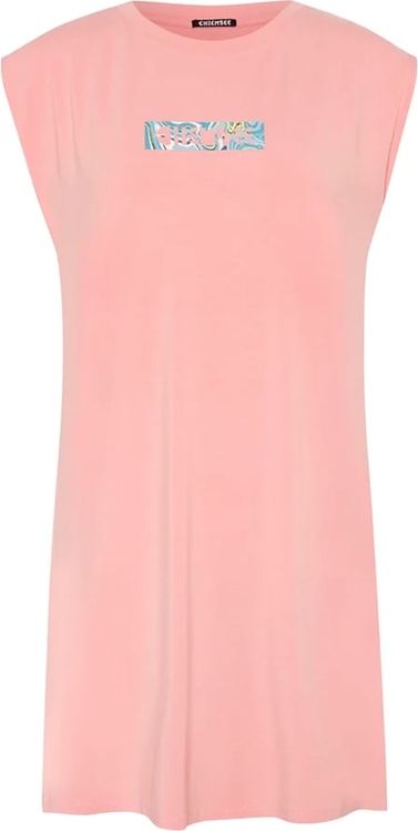 Różowa sukienka Chiemsee mini z krótkim rękawem prosta