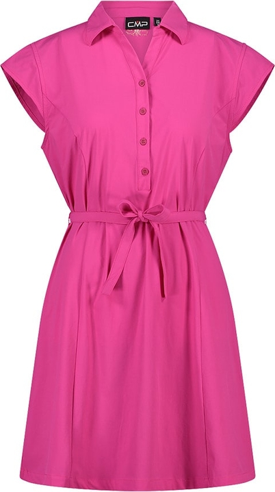 Różowa sukienka CMP mini z dekoltem w kształcie litery v z krótkim rękawem